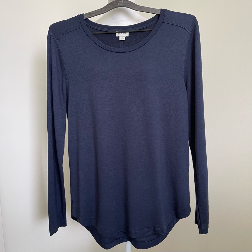 J. Crew Factory Navy Long-Sleeve Crew Tee